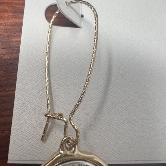 St. Thomas Butterfly Reversible Rhinestone Earrings Gold & Silver Tone Hoop Gift - Picture 2 of 6